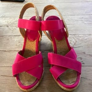Apt 9 Pink Stretchy Espadrille Wedge Heel sz 8